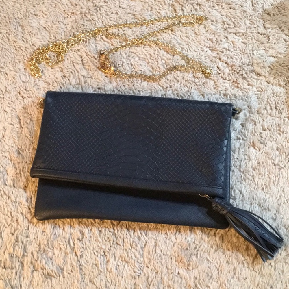 Gigi New York Navy Clutch